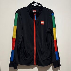 LEGO Black Jacket with Red Zipper and Colorful Panels